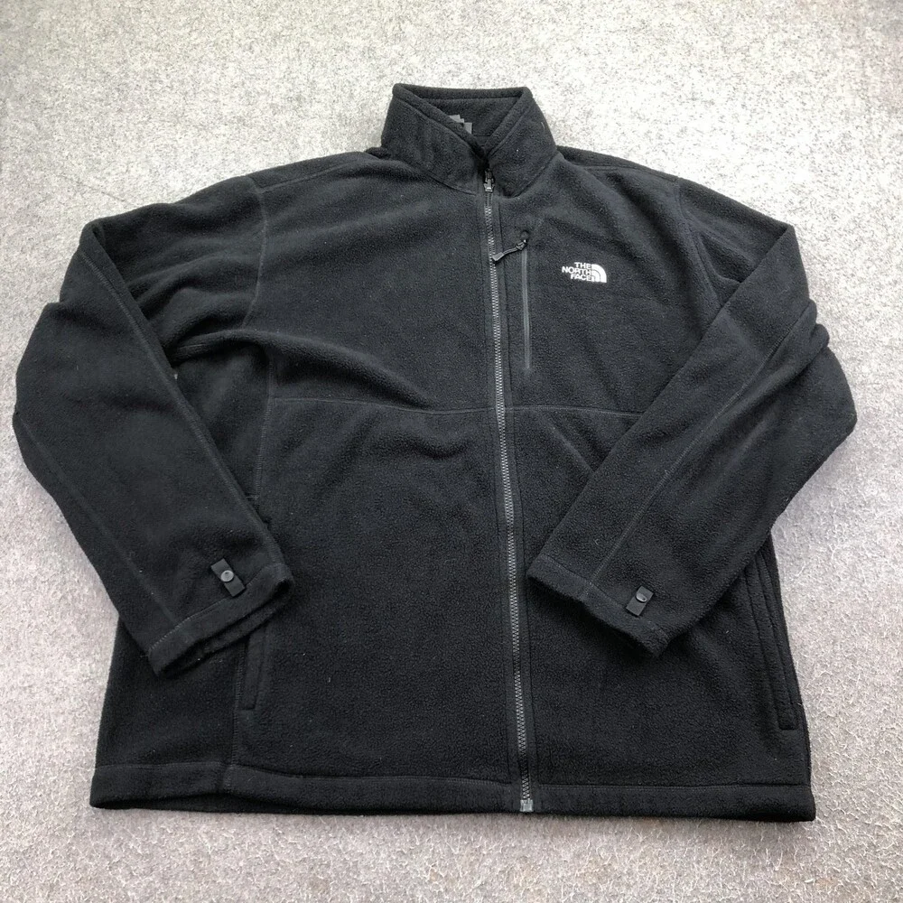 The North Face Jacket Mens XL Black Fleece Full Zip Pockets Outdoor Hiking Warm